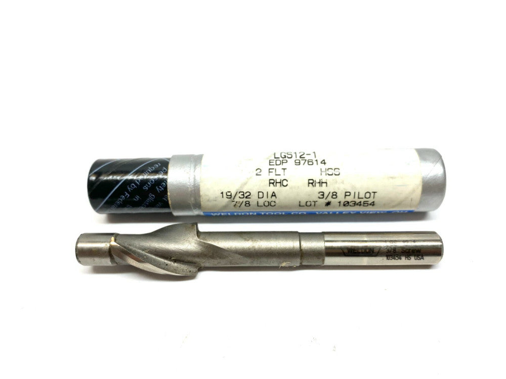 Weldon LGS12-1 Solid Pilot Counterbore HSS 19/32" Dia. 3/8" Pilot 7/8" LOC