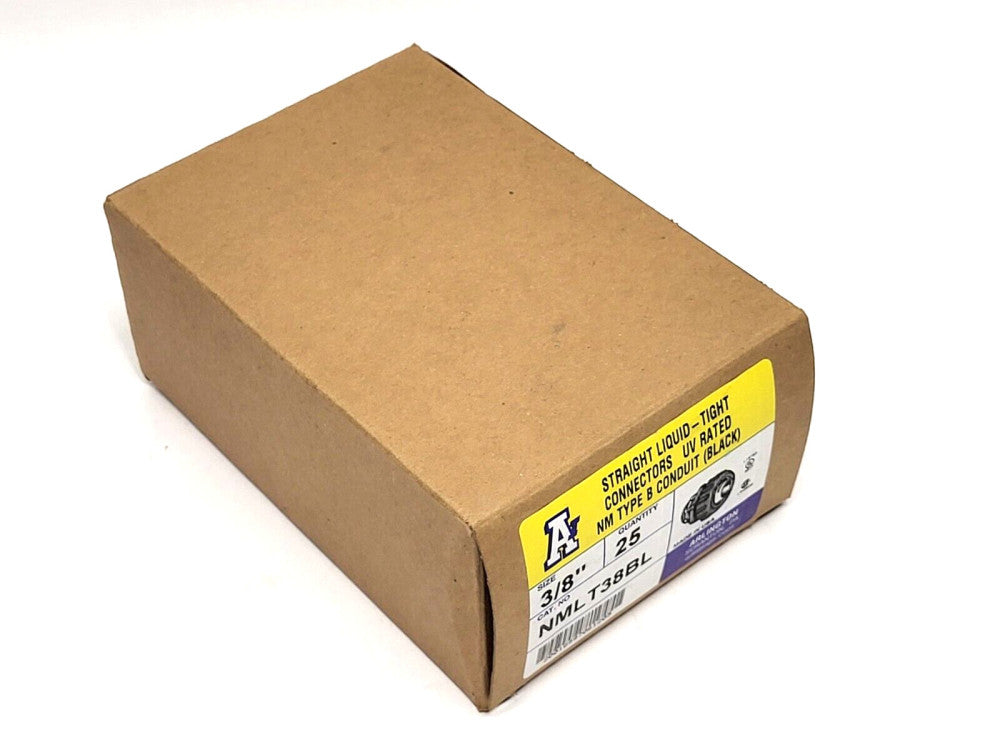 Arlington NMLT38BL Straight Liquid Tight Connectors 3/8" PKG OF 25