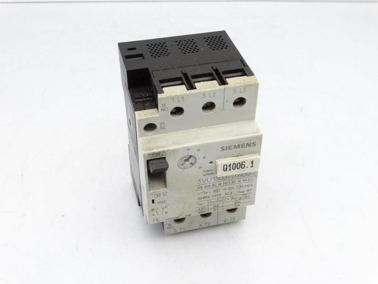 SIEMENS 3VU1300-1TN00 Motor Starter - Used