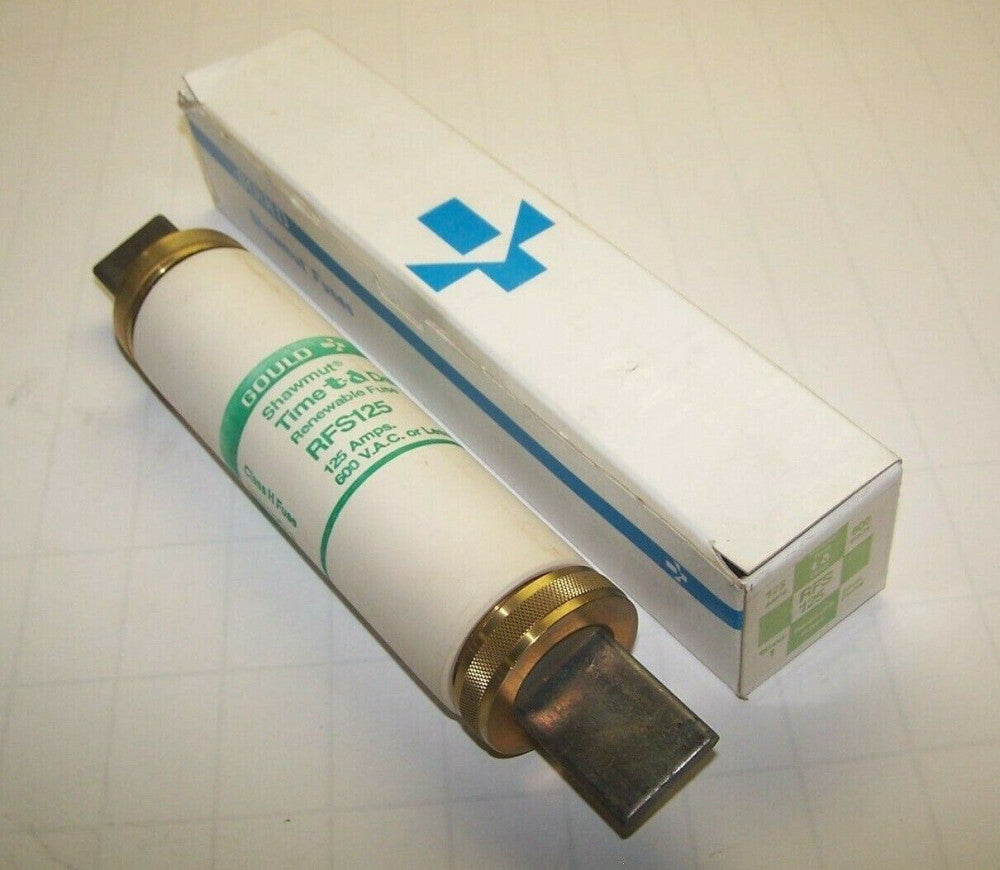 NEW GOULD SHAWMUT 125 AMP 600 VAC TIME-DELAY RENEWABLE FUSE  RFS125