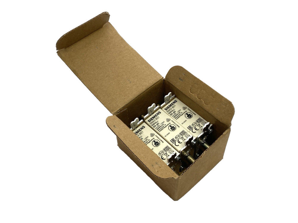 Siemens 3NA3 801 LV HRC Fuse Element 500V PACKAGE OF 3