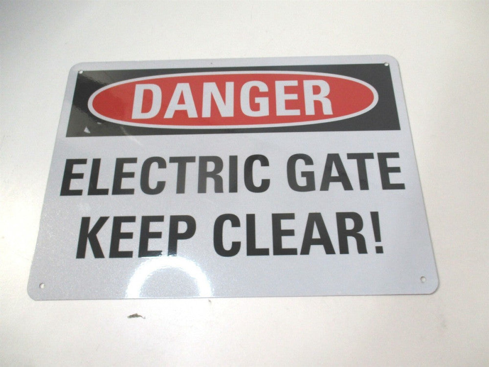 Lyle (U3-1398-RA_14X10) 10" x 14" Electric Gate Keep Clear! Aluminum Sign