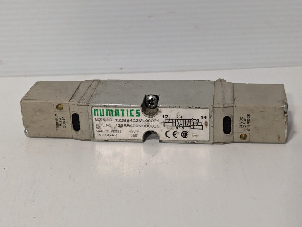 Numatics 122BB400M000061 Pneumatic Solenoid Valve,  150 PSIG-AIR, 24VDC