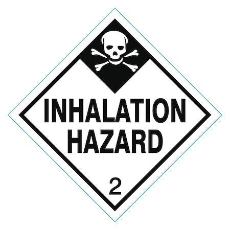 Zoro Select 8Eyg4 Inhalation Hazard Dot Label, Class 2, Black/White, Pk500