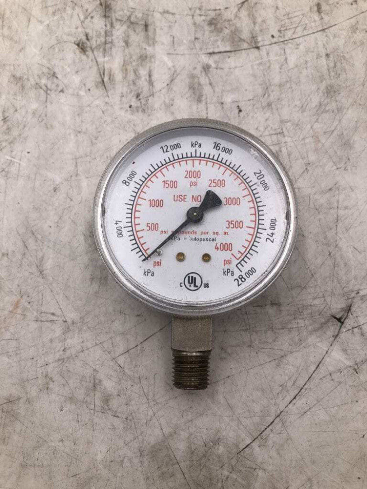 2-1/2" Air Pressure Gauge 100-4000PSI, 1/2"