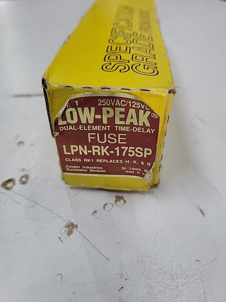 1) New Old Stock! Bussmann LPN-RK-175SP 175 Amp Fuse Low Peak Class RK1
