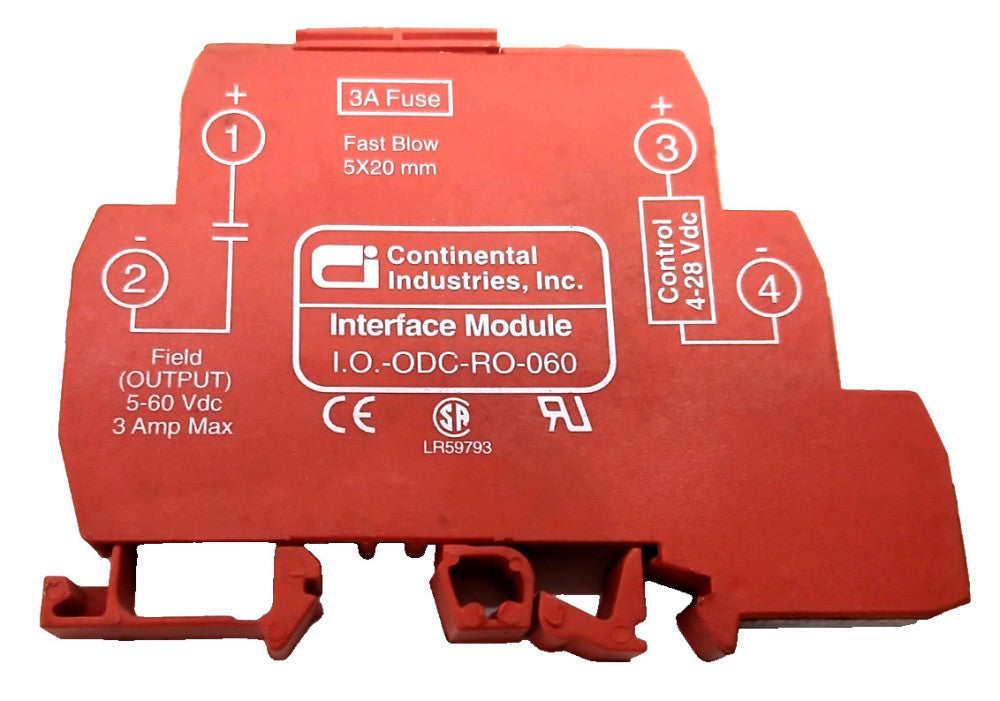 CONTINENTAL INDUSTRIES INC INTERFACE MODULE I.O.-ODC-RO-060 3 AMP FUSE