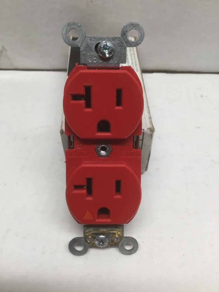 LEVITON 5362-IGR Isolated Ground Duplex Receptacle 2 Pole, 3 Wire, Red, 20A 125V