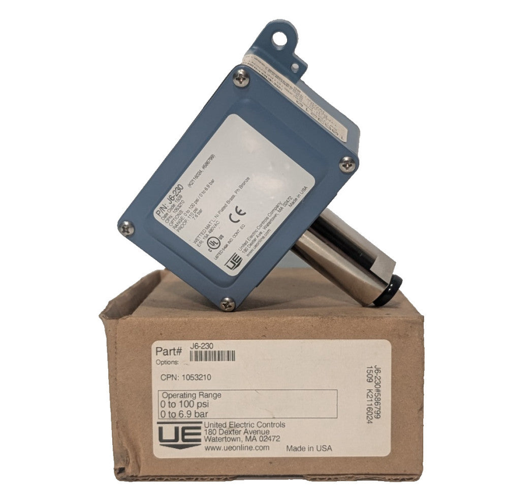 UE (United Electric Controls) J6-230 Compact SPDT Pressure Switch, Made in USA