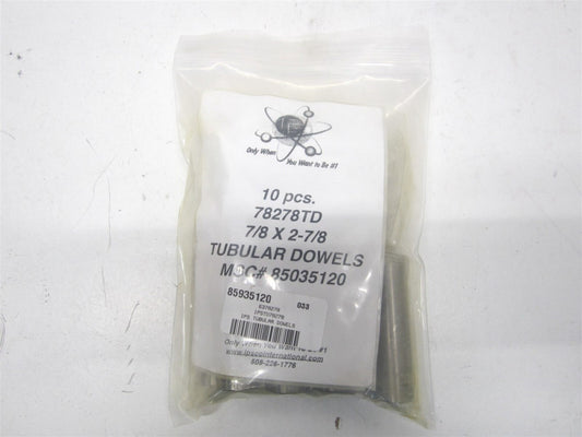 (6378278) 0.635" x 0.8752" x 2-7/8" OAL Die & Mold Tubular Dowel - Qty 12 