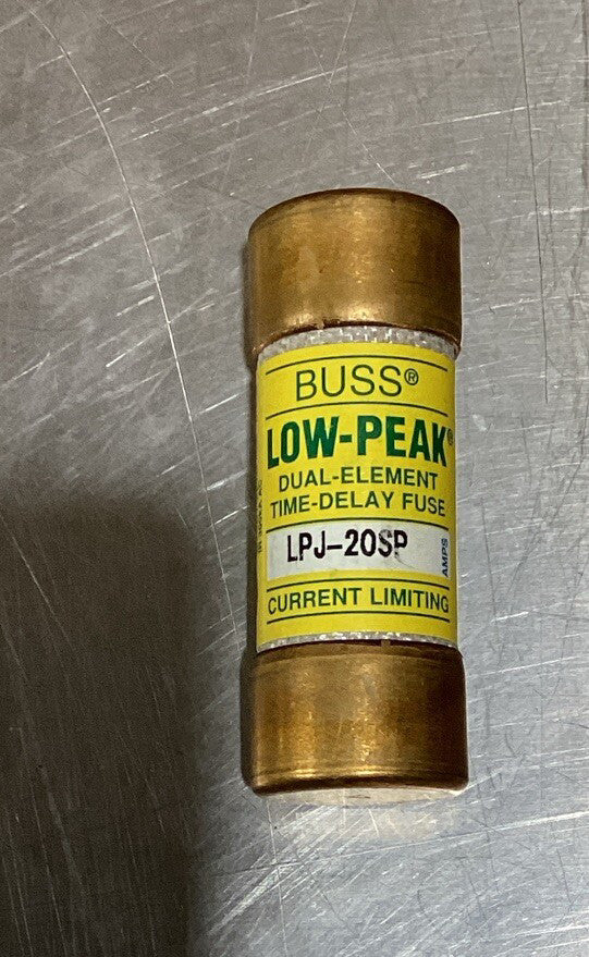 Cooper Buss LPJ-20SP HRCI-J IR 200kA Type D Time Delay Low Peak Fuse 20 Amp 600v