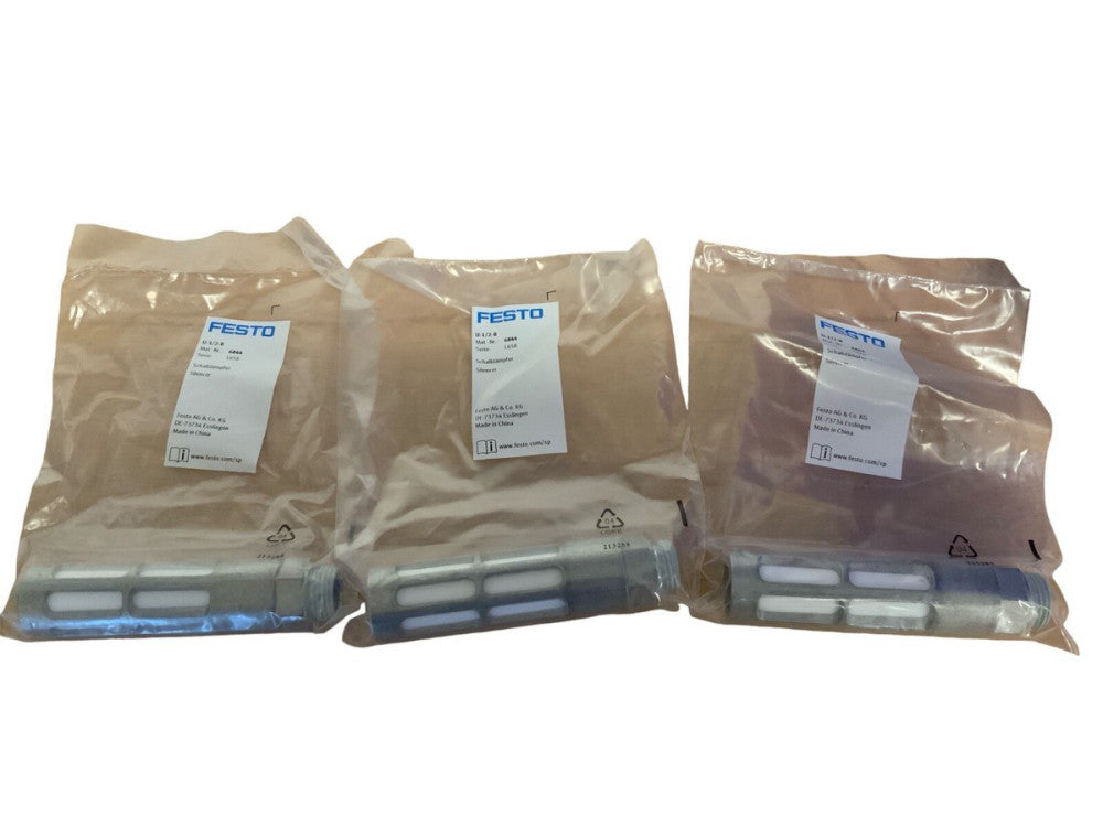 Lot of 3 Festo U-1/2-B Pneumatic Muffler, Silencer 145Psi 1/2 NPT 7500 l/min