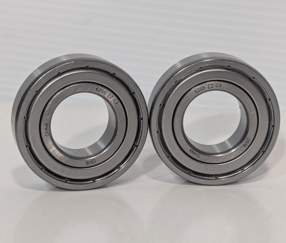 Lot of 2: unbranded 6205-ZZ-C3 metal single-row deep groove ball bearings