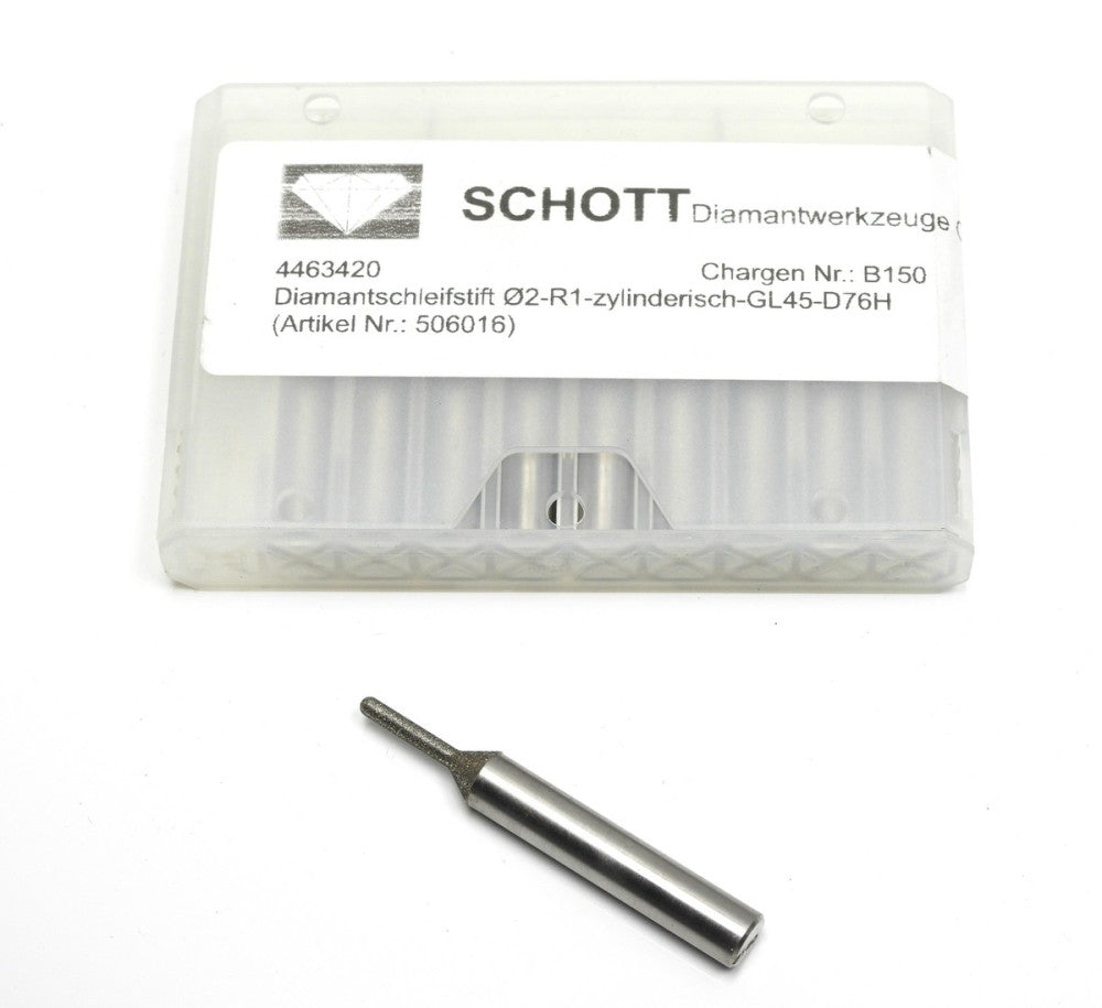 10pcs Schott 506016 B150 Diamond Grinding Pin 2-R1 Cylindrical GL45-D76H 6mm Sha