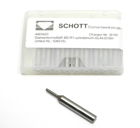 10pcs Schott 506016 B150 Diamond Grinding Pin 2-R1 Cylindrical GL45-D76H 6mm Sha