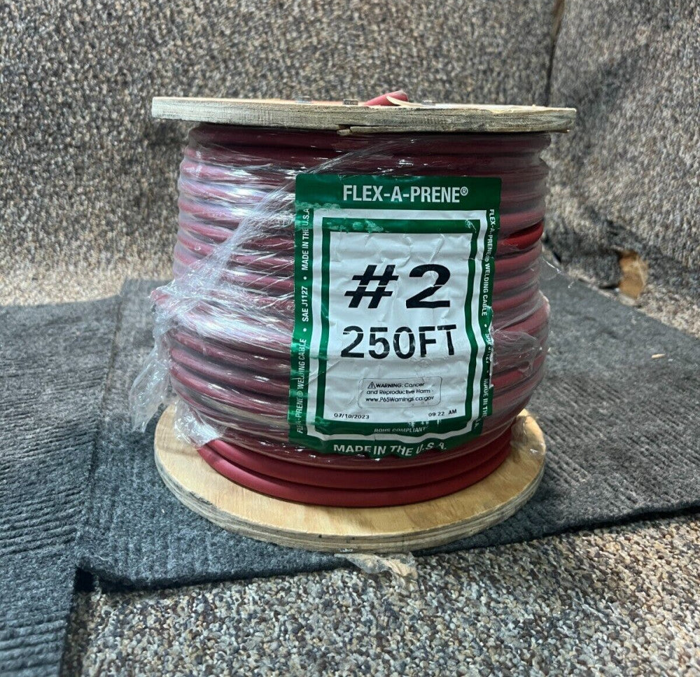 FlexRADNOR™ #2 Red Flex-A-Prene® Welding Cable 250' 600v 