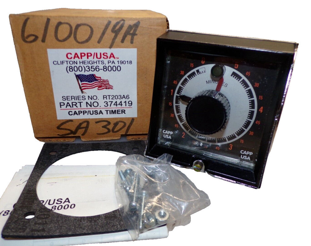 NEW CAPP USA 0-5 MINUTE ELECTROMECHANICAL RESET COUNTER/TIMER  374419