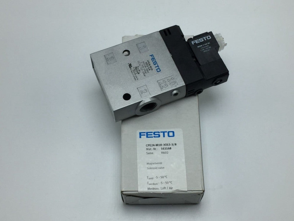 NEW FESTO CPE24-M1H-3OLS-3/8 163168 AIR SOLENOID VALVE 3/8IN 