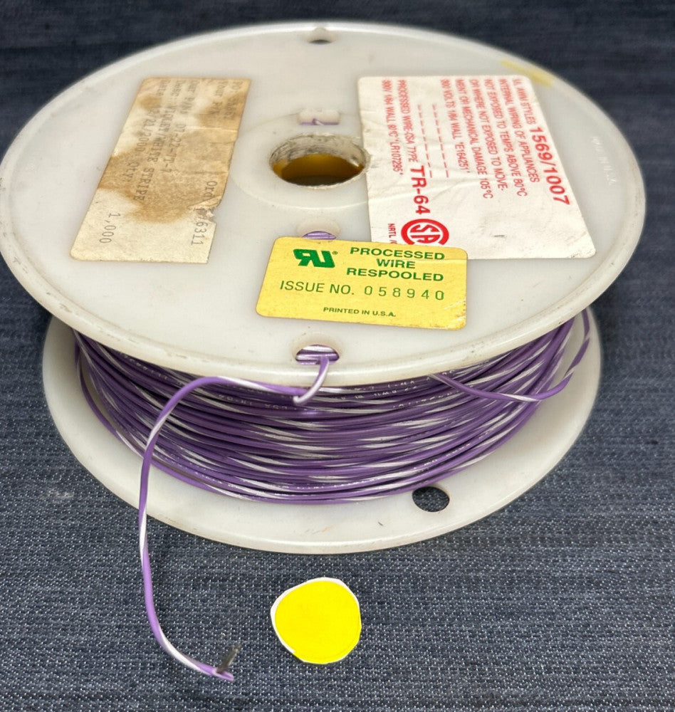 22-AWG VIOLET/WHITE STRIPED HOOK-UP WIRE 1000FT TINNED COPPER