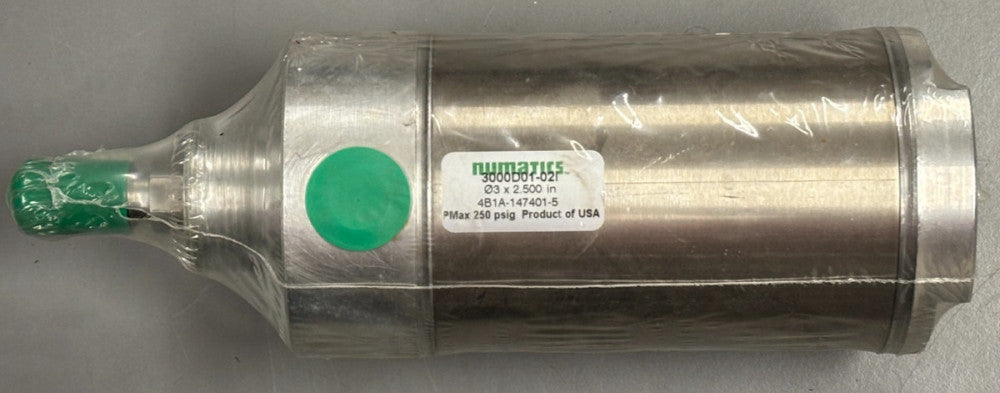 NUMATICS 3000D01-02I CYLINDER, 3" bore x 2.5" stroke, nose mount