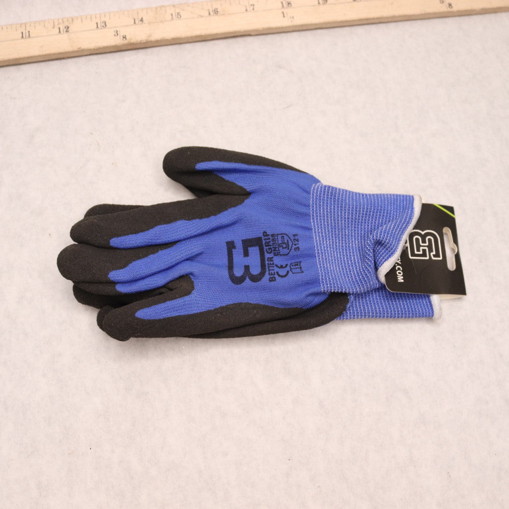 (Pair) Better Grip Sandy Latex Coated Work Gloves Nylon BGSBL1-7S