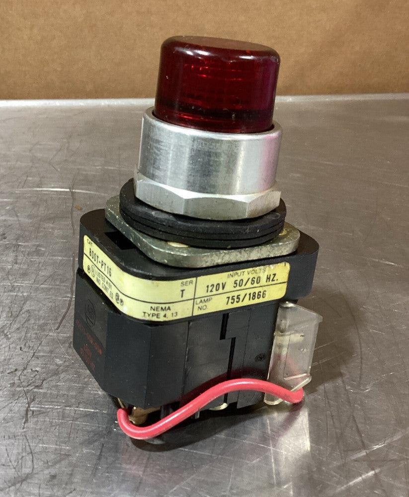 ALLEN BRADLEY 800T-PT16  SER T Red ILLUMINATED PUSH BUTTON