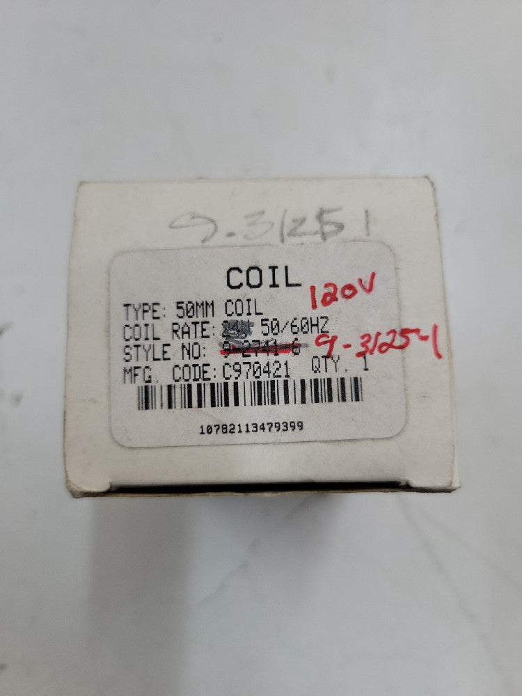 Cutler-Hammer Eaton 9-3125-1 COIL 104/120V, 15/25/30/40A, 50/60 Hz, 2-3 Pole