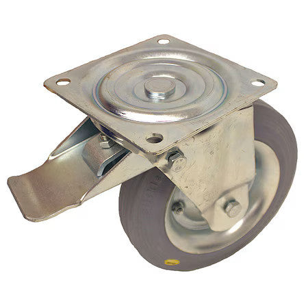 ZORO SELECT L-RD 250K-ST-VLI Plate Caster,770 lb. Load Rating,Swivel