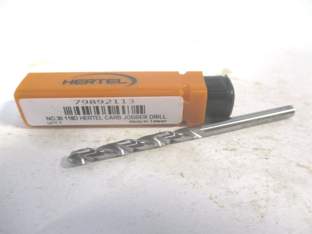(79892113) #30 1-1/4 x 2-1/4" OAL 118° Solid Carbide Regular Spiral Jobber Drill