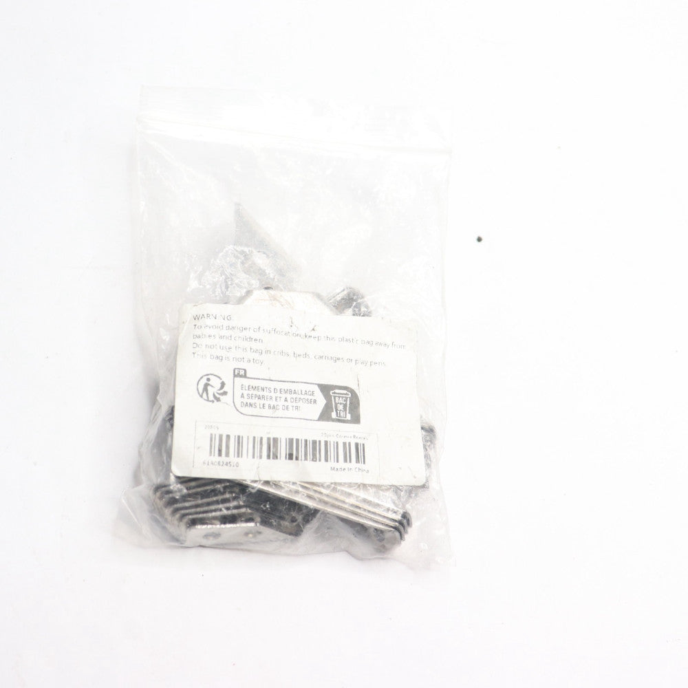 (20-Pk) Angle Corner Brackets Stainless Steel 6180824510 - No Hardware