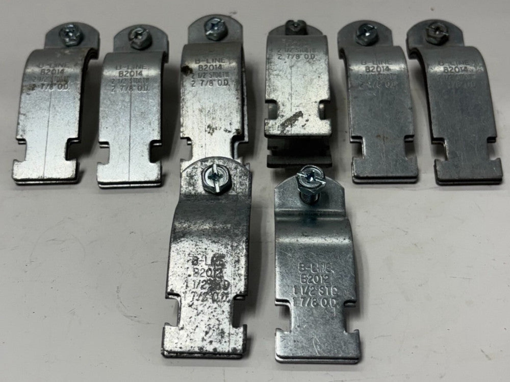 B-LINE CONDUIT/PIPE CLAMPS B2014-PAZN 2-1/2" STD &TW 2-7/8" LOT OF 8 B2012-ZN