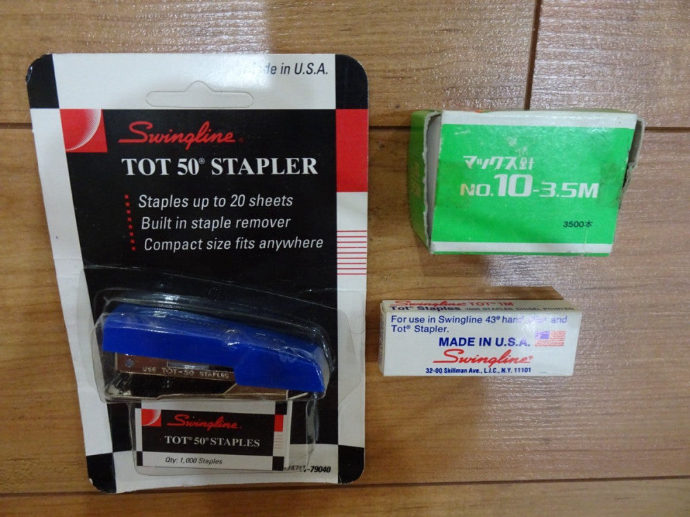 VINTAGE New blue Swingline Tot 50 Stapler Kit & Staples extra 4500 staples USA