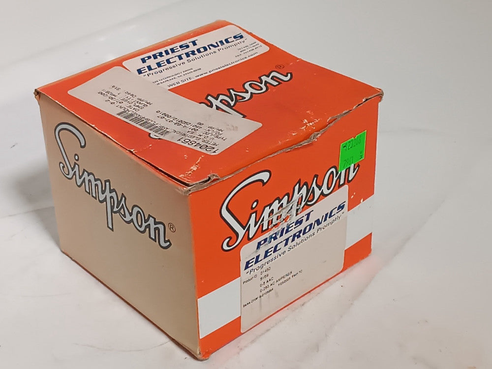 Simpson 01430 Analog Panel Meter SI/59 0-5 AAC 0-250 AC Amperes New In Box