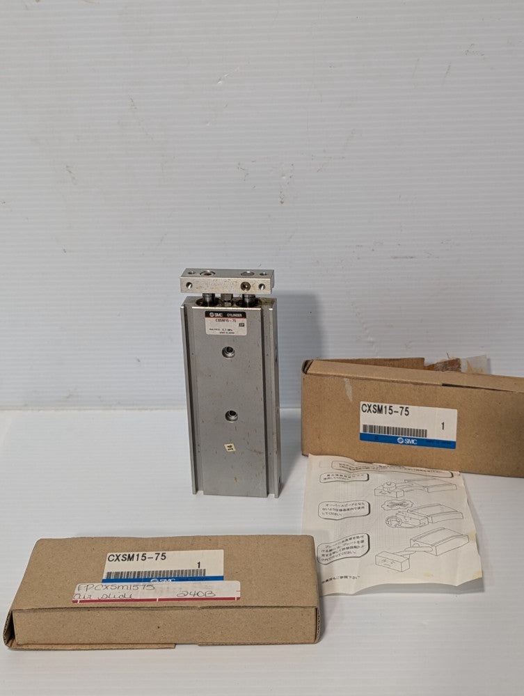 SMC CXSM15-75 Pneumatic Guided Cylinder, Dual Rod, 0.7MPa