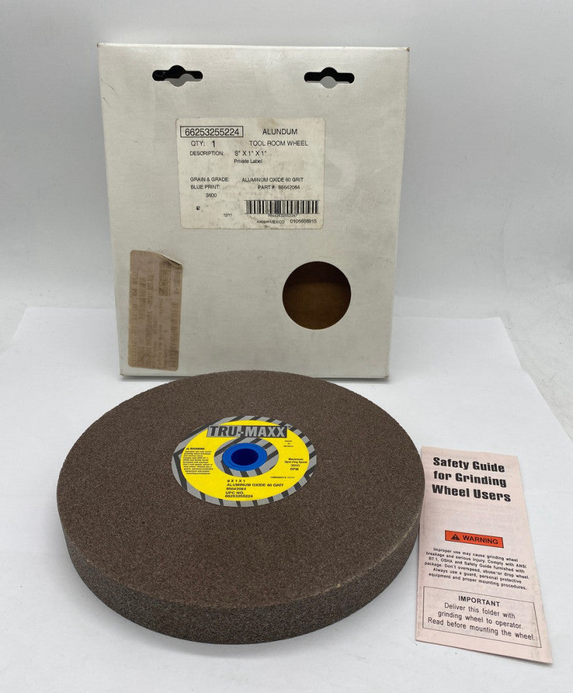 NEW Tru-Maxx 85642064 Aluminum Oxide 60 Grit Wheel 8x1x1" 