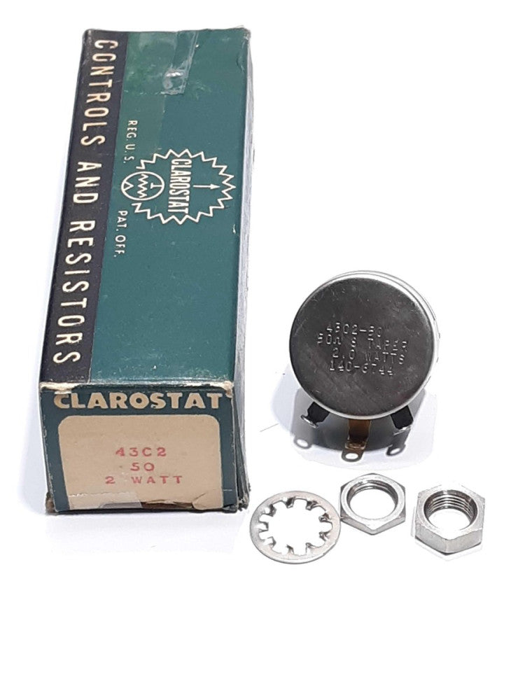Clarostat 43C2 50 Controls and Resistors 50 OHM S Taper 2.0W 140-6744 