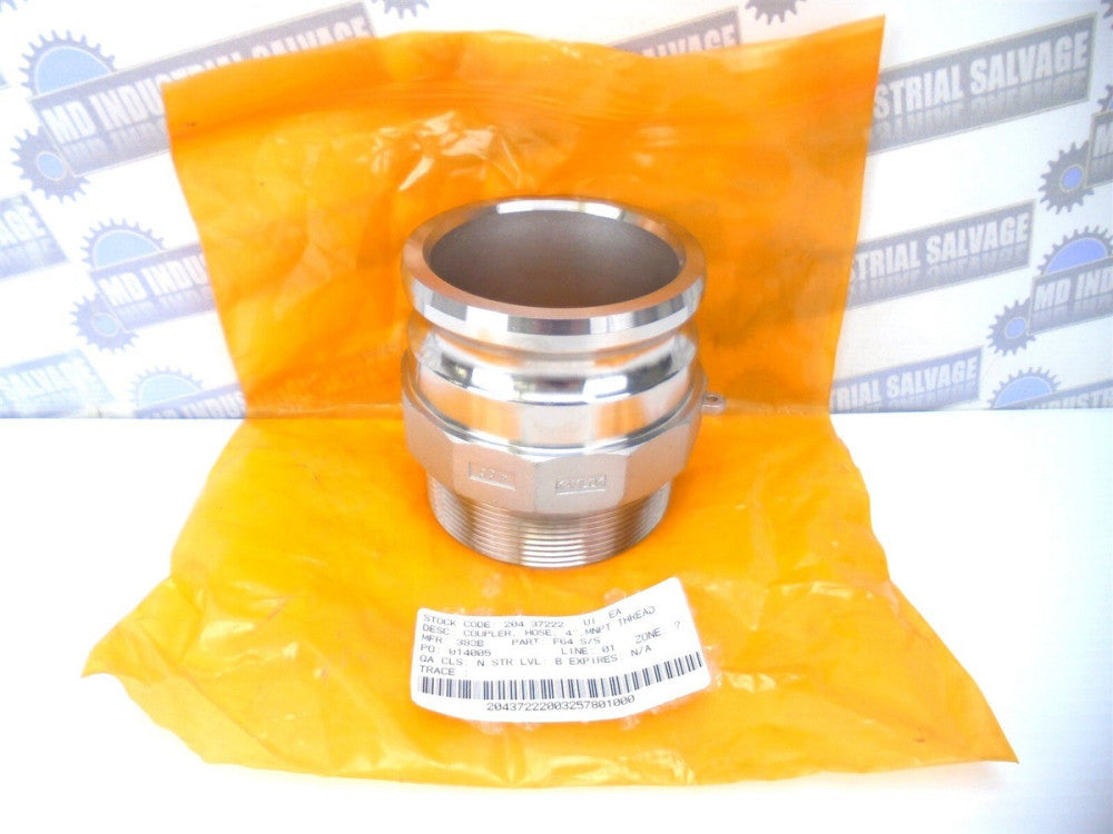 OPW KAMLOK - 633F-SS40, (633-F-4") - 4" MNPT SS MALE Cam-n-Groove ADAPTER (NEW)