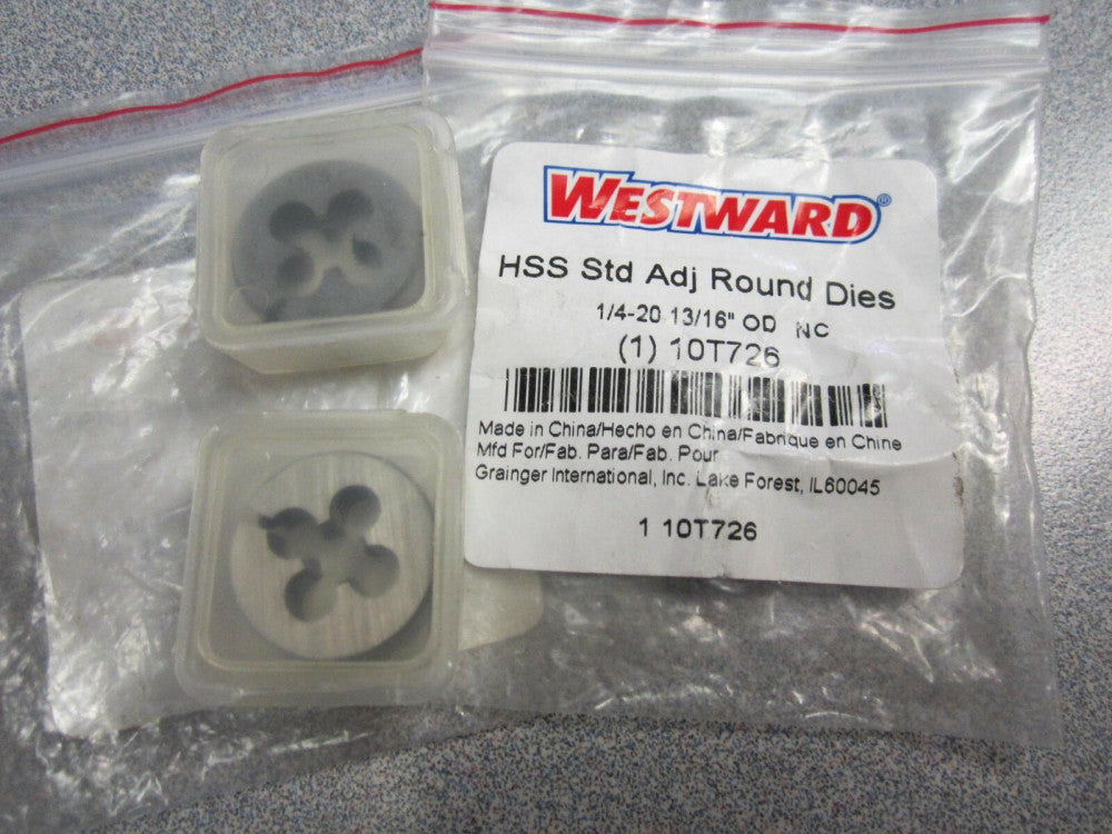1/4" x 13/16" Pitch 20 HSS Standard Round Adjustable Thread Dies - Qty 2