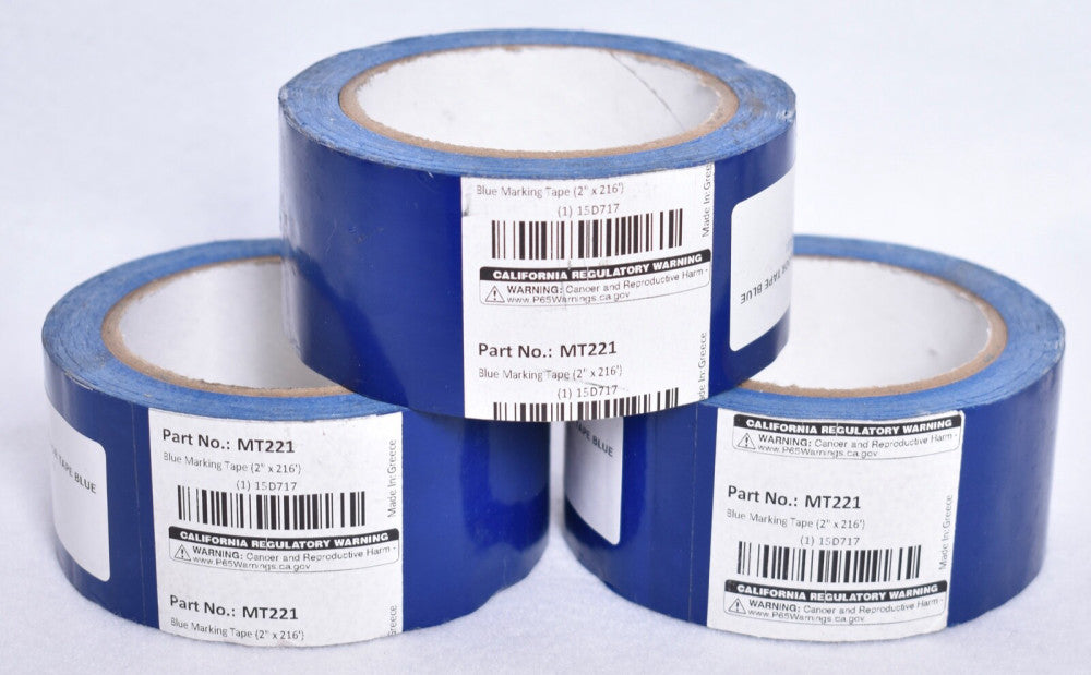 3 Rolls Industrial Vinyl Safety Tape 2" x 216' Blue  15D717