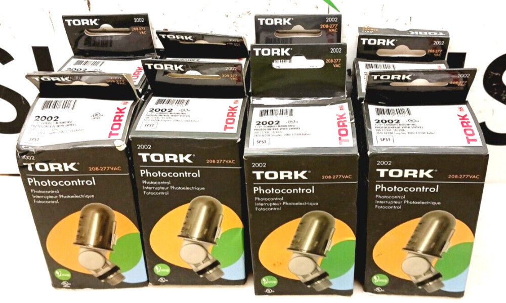 8) New Tork Photocontrol 1/2" Conduit Mounting 180° Swivel 277 VAC 2002 LOT OF 8
