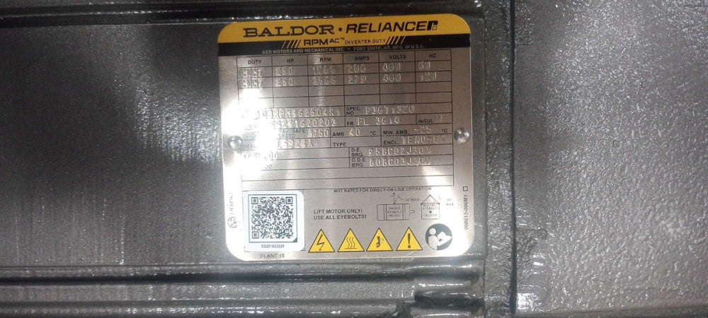 IDBRPM362504R1 - ABB - BALDOR - 250HP,1785/3565RPM,460V,3PH,TEBC,FL3614