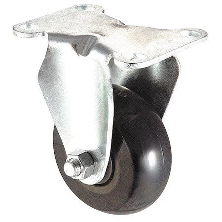 Zoro Select 1Uka6 Rigid Plate Caster,Poly,4 In.,350 Lb.