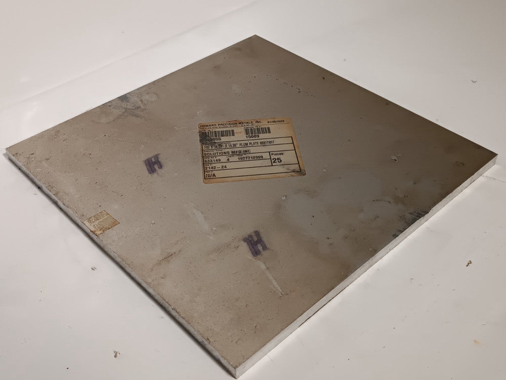 Howard Precision Metals Aluminum Plate .5" x 14.08" x 14.08" 6061-T651