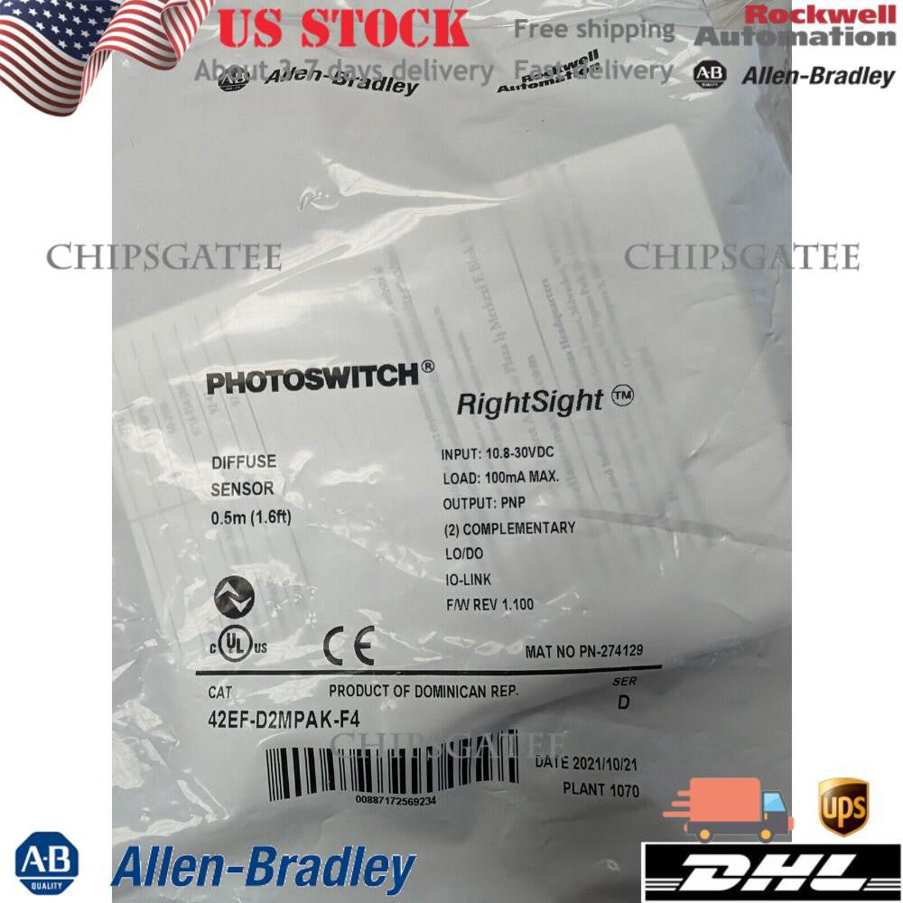 NEW 42EF-D2MPAK-F4 AB  SENSOR 18 MM CYLINDRICAL GENUINE US Free Tax