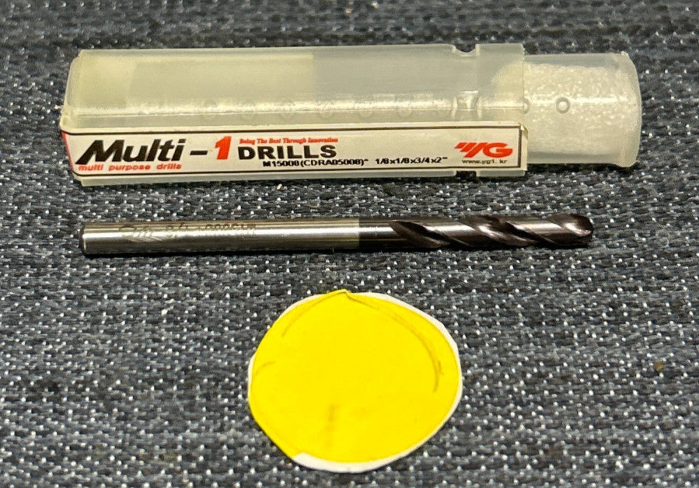 YG-1 MULTI-1 2 FLUTE  DRILL BIT M15008  1/8" DIAMETER  2" OAL
