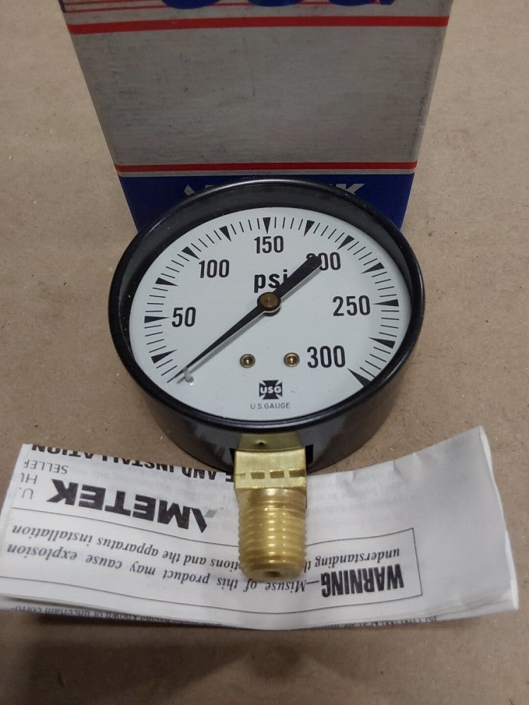 NEW 2 1/2" USG P-500 0-300psi Pressure Gauge