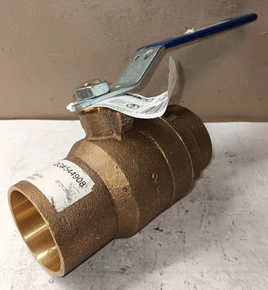 NEW NIBCO S-580-70 BRASS BALL VALVE 2" SOCKET WELD 600 WOG 150 PSI ONE-WAY