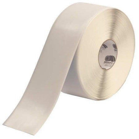Mighty Line 4Rw Floor Marking Tape, Vinyl, No Legend, White, 4 In W., 55 Mil