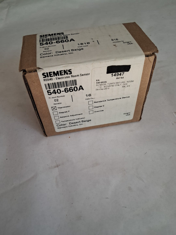 Siemens 540-660A RS540 Electronic Room Sensor Desert Beige New 