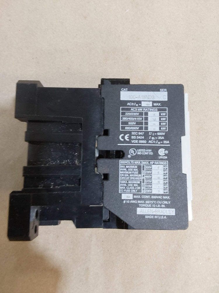 ALLEN BRADLEY 100-A18ND3 CONTACTOR SERIES C
